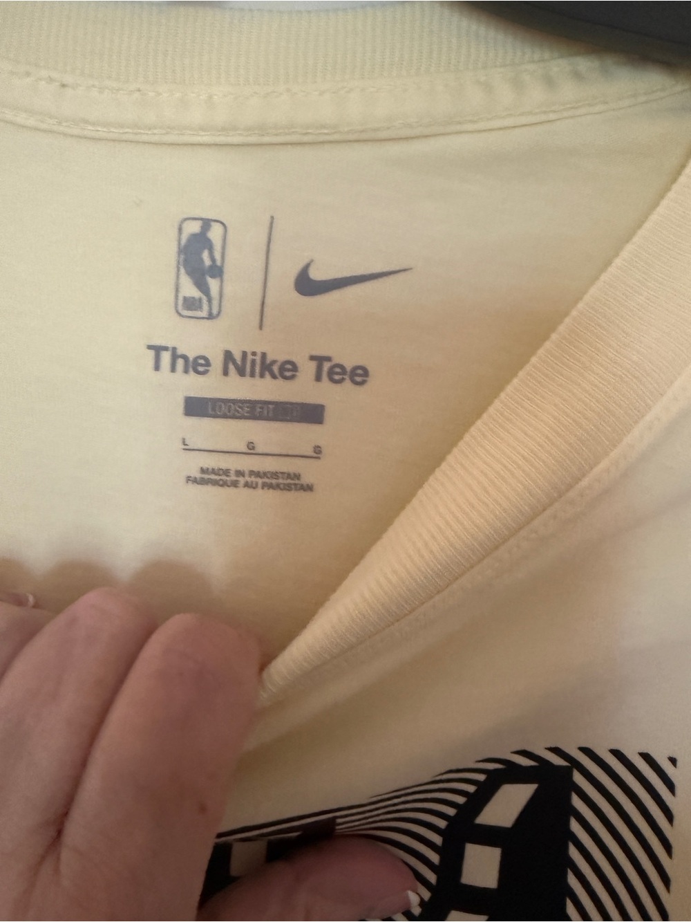 Nike Long Sleeve Tee in Pale Yellow with Black Spurs Graphic - Picture 4 of 5